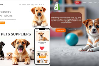 build shopify pet store pet website pet toy dropshipping store for pet business