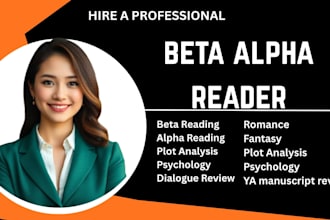 beta alpha reader manuscript feedback for romance fantasy sci fi ya psychology