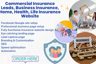 commercial insurance leads business insurance home health life insurance website