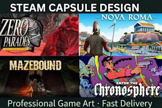 design steam capsule game marketing banner game poster logo art steam artwork