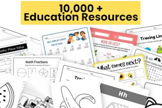 provide 10,000 educational worksheets, activities, coloring pages for kids