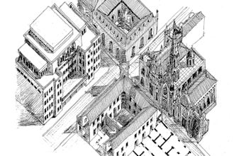create freehand architectural illustrations of any city or building