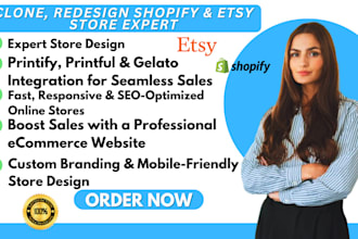copy clone or redesign your shopify etsy pod gelato clothing or home decor