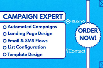 mass sms and email marketing campaign flows template design on icontact klaviyo
