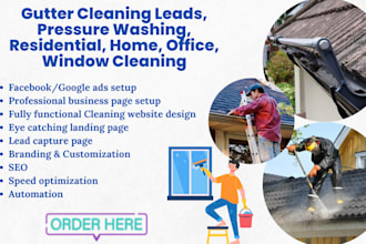 gutter cleaning leads pressure washing residential home office window cleaning