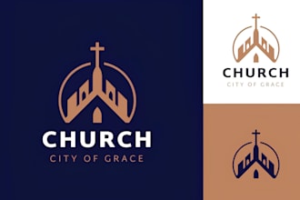 be create best christian ministry or modern church logo design