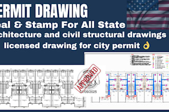provide pe architectural , structural stamp for tx, ca, fl city permits