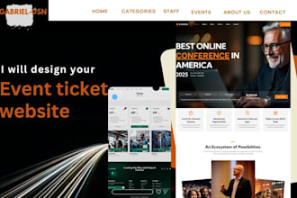 design event ticket website, event website ticket website for event management