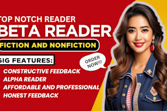 professional beta read your book, novel, manuscript and provide a reader report