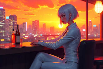 design cyberpunk and fantasy character splash art