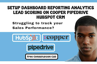 setup dashboard reporting analytics lead scoring on cooper pipedrive hubspot crm