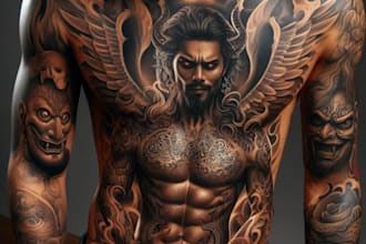 draw a custom tattoo design as a tattoo artist