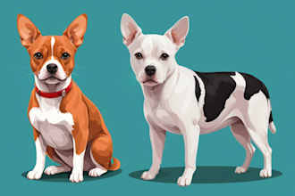 make a beautiful vector pet portrait for you