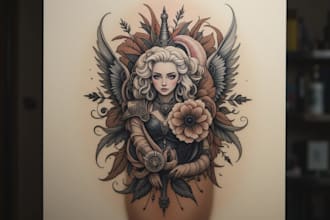draw minimalist full sleeve tattoo design