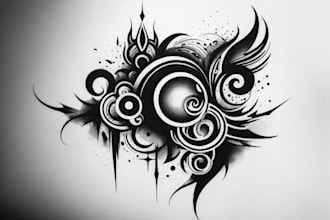 custom an abstract black tattoo design