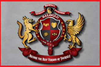 design luxury regal heraldic family crest coat of arms logo with source files