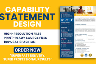 design your professional government contract capability statement
