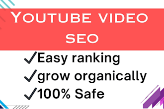 be your youtube SEO expert to rank your videos fast and grow organically