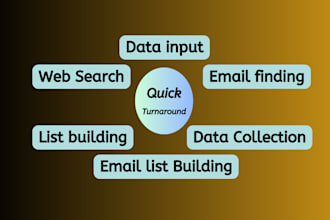 do email finding list building web search and create word document