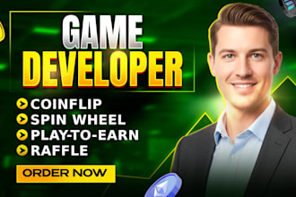 build web3 crypto game, coinflip, p2e, raffle, telegram on solana, evm