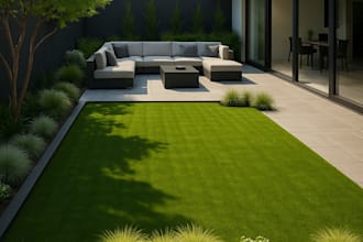 design your dream garden, backyard, front, yard landscape, pool in 3d rendering