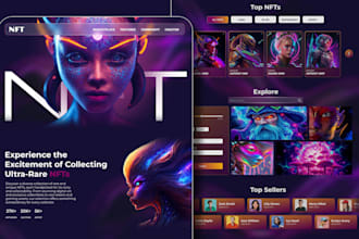 create nft website, landing page, nft minting site and nft marketplace