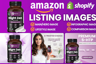 do amazon shopify product listing image design,infographic picture,photo editing