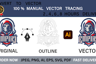do vector tracing, recreate logo, manual vectorization