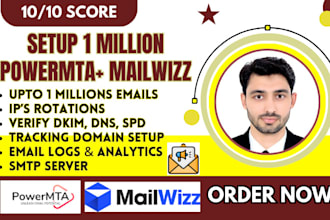 setup 10 10 score email marketing smtp server with 500k powermta and mailwizz