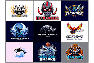 do unique sports logo for esports, baseball, basketball, football and others