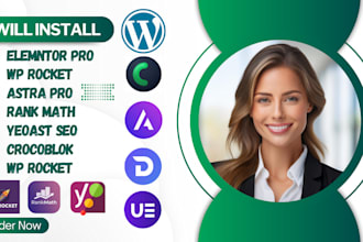 install astra pro elementor pro crocoblock wp rocket yeost seo and rank math