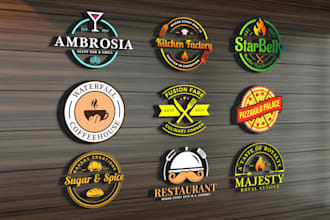 do restaurant, bar, BBQ, pizza, cafe and food logo design