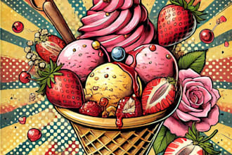 draw food pop art of your food