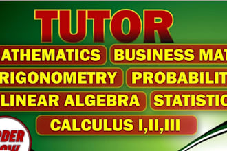 tutor probability, statistics, calculus, or geometry