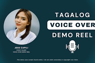 record a professional female tagalog voiceover