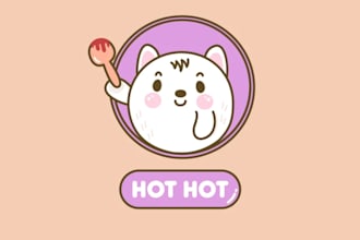 make cute kawaii logo for your business