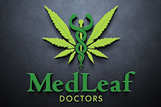 create medical cannabis weed marijuana hemp cbd oil logo