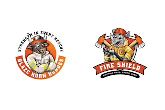 make creative animal mascot firefighter logo