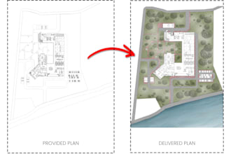 render architectural site plan, master plan, landscape plan