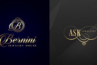 do luxury crown, jewelry logo design for your brand
