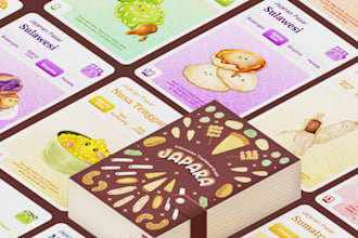 esign card game, board game, flash cards, card box mockup, rule book design
