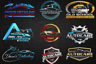 do modern automotive, auto dealership, car wash, car detailing, auto repair logo