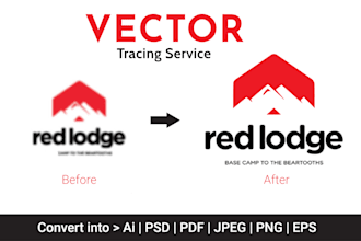 do anything in adobe illustrator or logo edit vector tracing, redraw vector