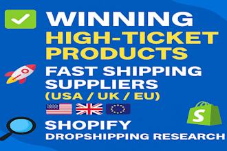 find winning high ticket products, USA, UK eu for fast shipping