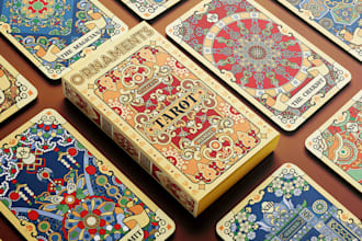 draw custom zodiac oracle fantasy tcg tarot playing card game with box design