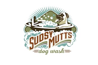 design badass dog wash really cool part town logo