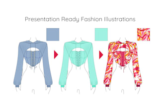 draw a fashion sketches or illustrations for clothing brands