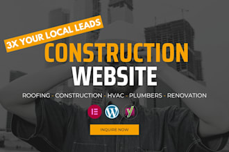 design plumbing, cleaning, roofing, construction website