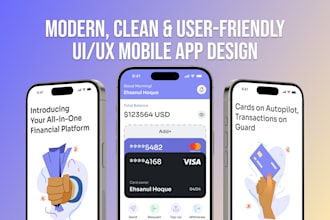 design modern mobile app UI UX and app store screenshots in figma