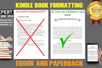 do ebook formatting to kindle epub to meet all publishing needs and paperback